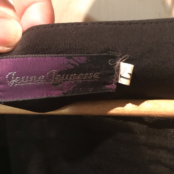 Ruffled Black dress with Beaded Neckline - Picture 2 of 7